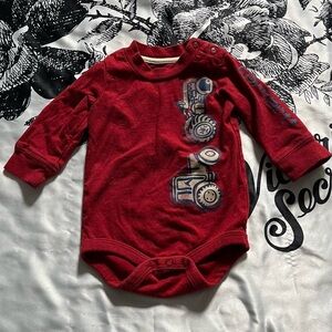 Carhartt baby boy red long sleeve onesie